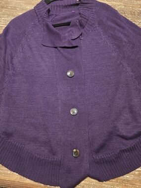 Purple Women's Button-Front Sweater Cardigan
